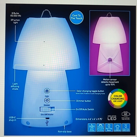 Sensor Brite Dream Glow Night Lamp Motion Sensing Color changing LED Tab… - Picture 6 of 17